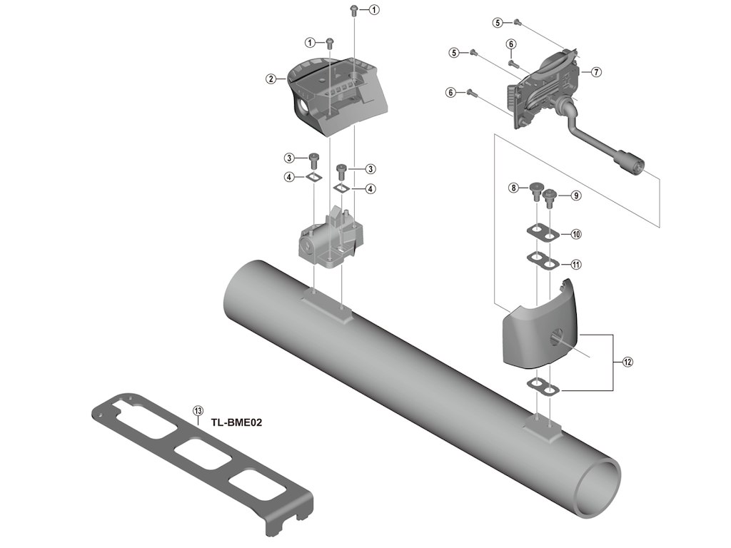 Shimano Steps øvre del 250mm til montage af batteriholder model BM-E8016