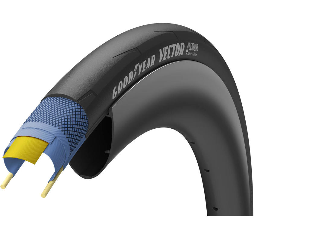 Goodyear Vector 4Seasons Tube - Foldedæk Road - 700x28c - Sort
