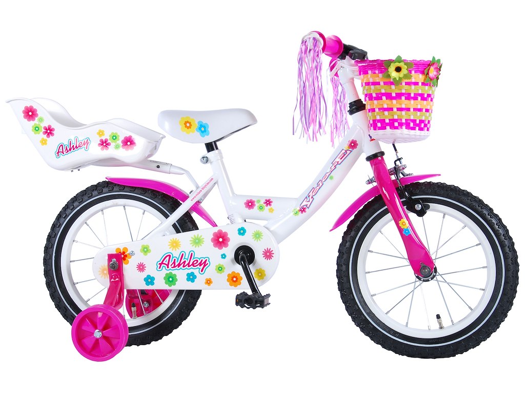 Volare Ashley Børnecykel - 14" med støttehjul - Hvid
