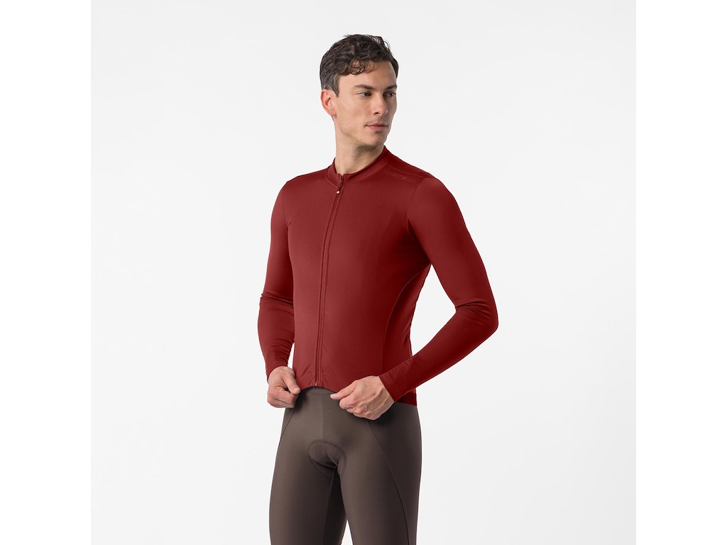 Castelli Espresso Thermal 2 Jersey - Cykeltrøje - Lange ærmer - Herre - Garnet - Str. L