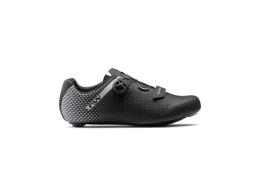 Northwave - Core Plus 2 Wide - Cykelsko - Sort/Sølv-45,5