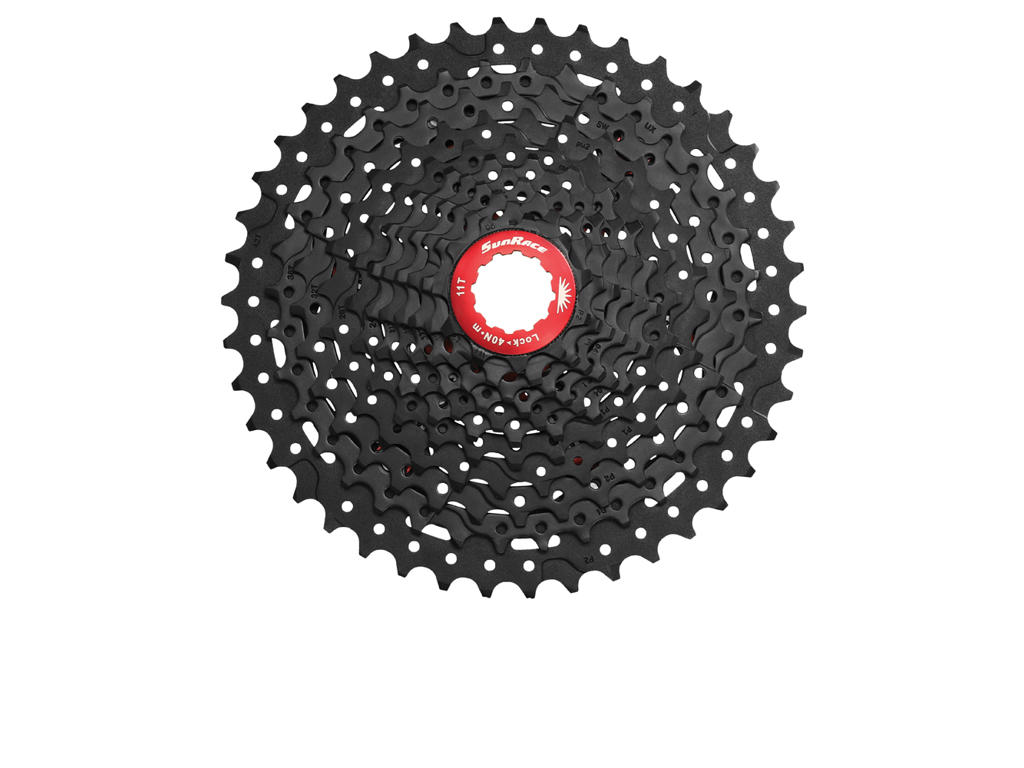 Sunrace CSMX8 - Kassette 11 gear - 11-46 tands - MTB - Til Shimano eller Sram - Sort