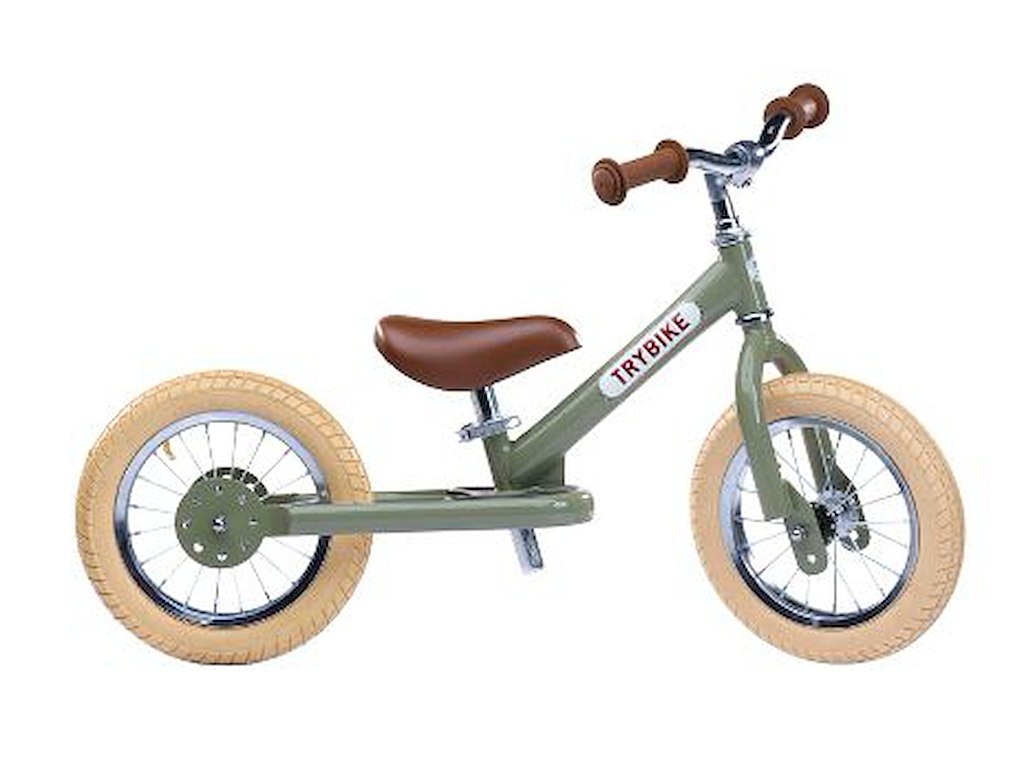 Trybike Balance / Løbecykel 2 Hjul Vintage Grøn