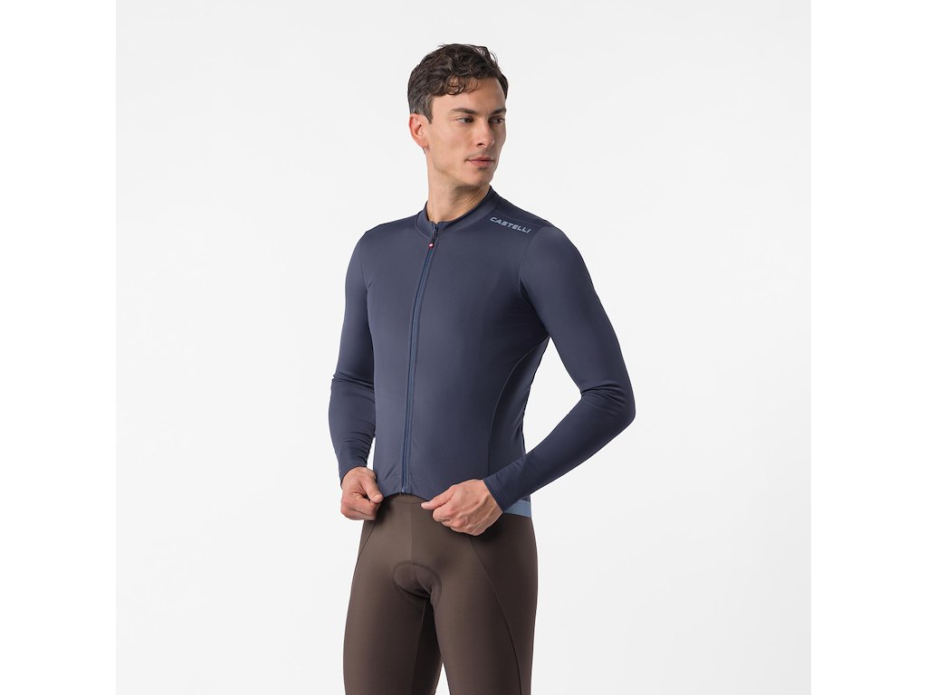 Castelli Espresso Thermal 2 Jersey - Cykeltrøje - Lange ærmer - Herre - Twilight Blue - Str. XL