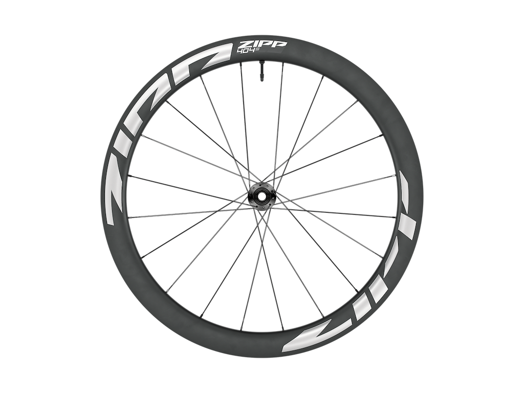 ZIPP 404 S 700c forhjul - 12x100mm E-Thru - Disc centerlock - Hvide decals