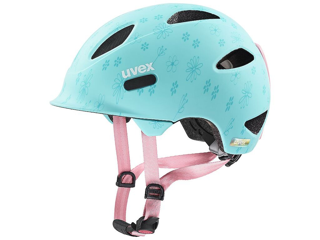 Uvex Oyo Style Cykelhjelm Kids - Flowers Cyan matt - Str. 45-50 cm